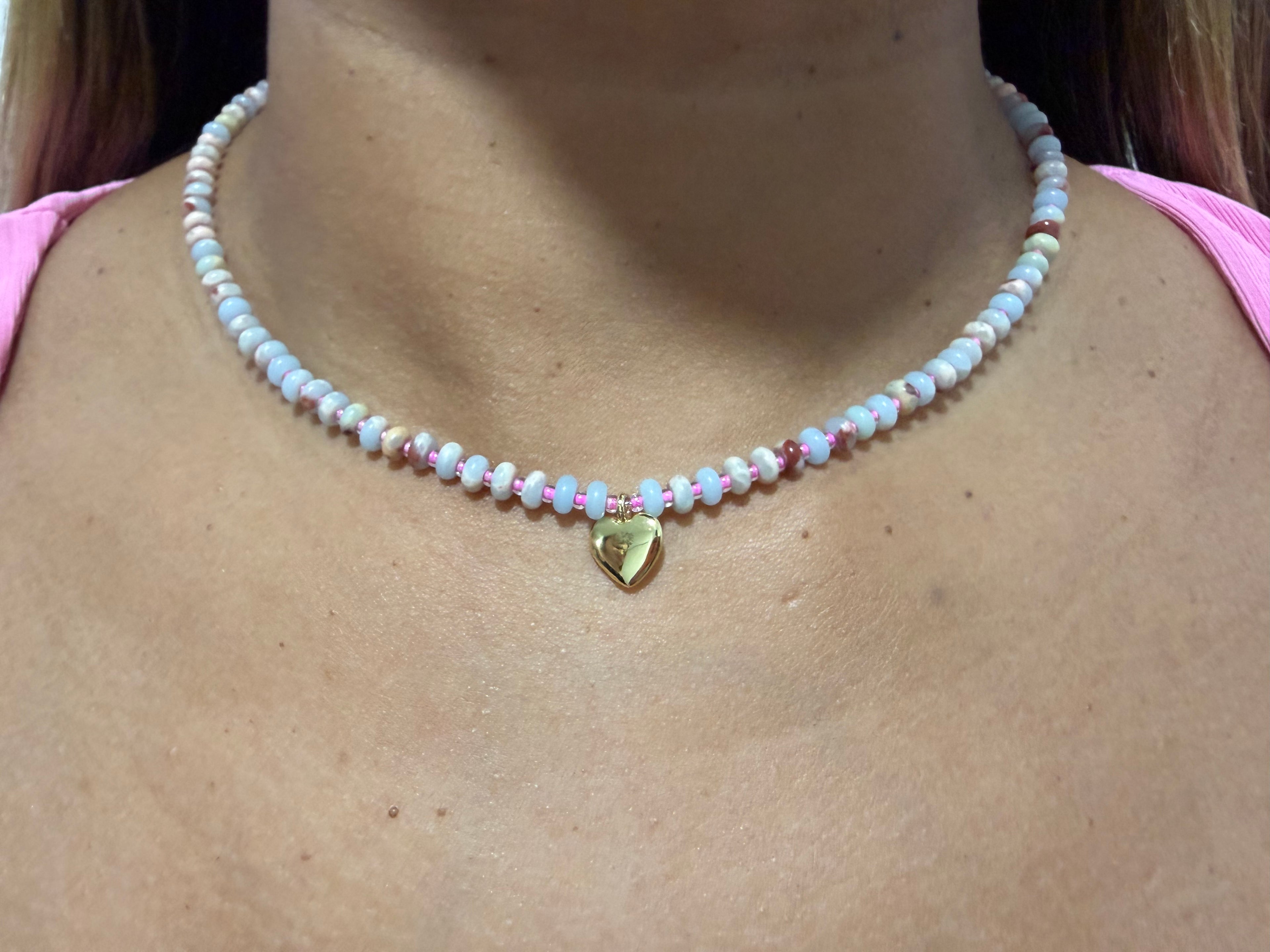 Pastel Heart Necklace 🩵🩷